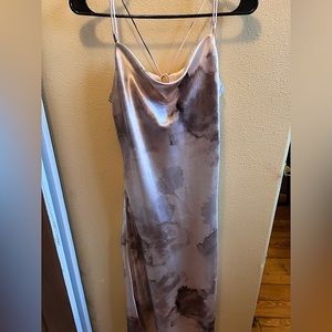 Satin cowl neck dress